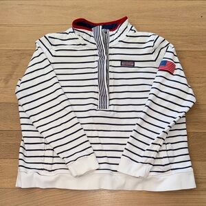Vineyard Vines SHEP Shirt Striped White and Navy Wmen’s Sz XXL